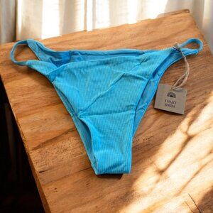 Toast Swim String Bikini Bottom Ocean Wave Ribbed XL
